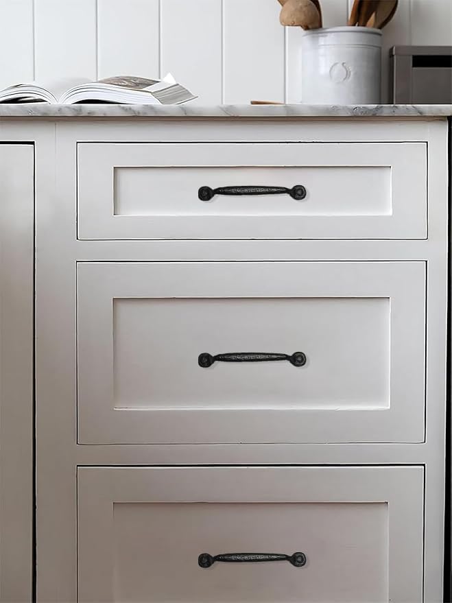 Hammered Black Iron Cabinet Pulls