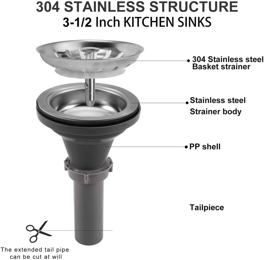 304 Steel Sink Drain Complete Kit