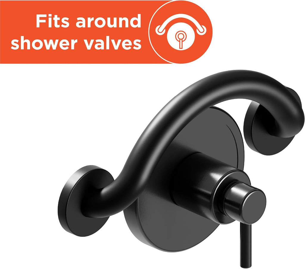 Matte Black Crescent Curved Grab Bar