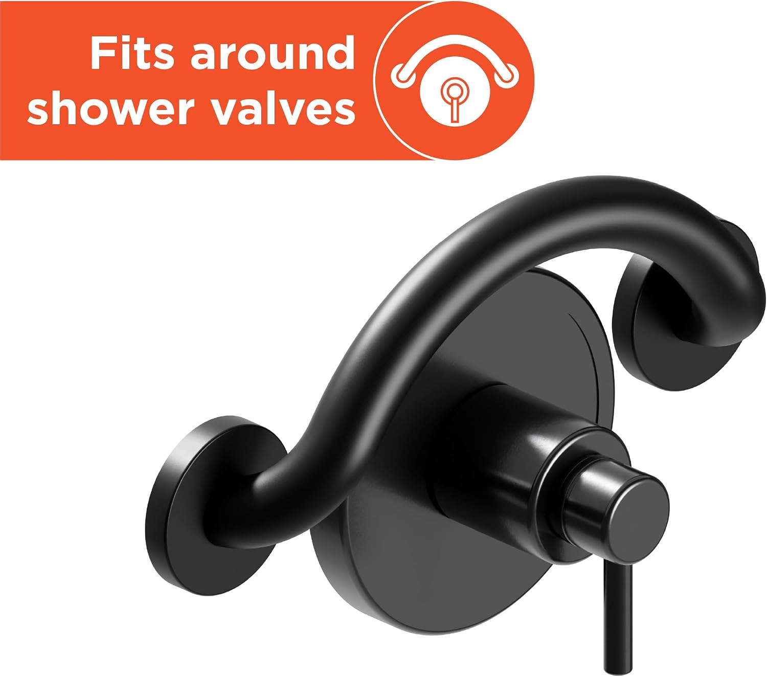 Matte Black Crescent Curved Grab Bar