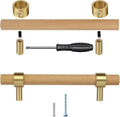 Wood Brass Adjustable Cabinet Pull Handles