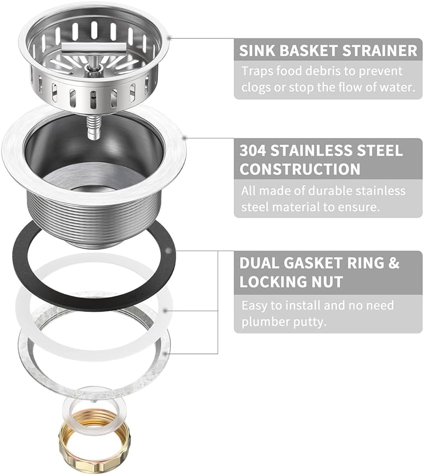 Stainless Sink Drain Assembly Kit