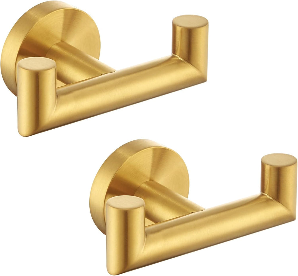 Angled Dual Dark Gold Towel Hooks