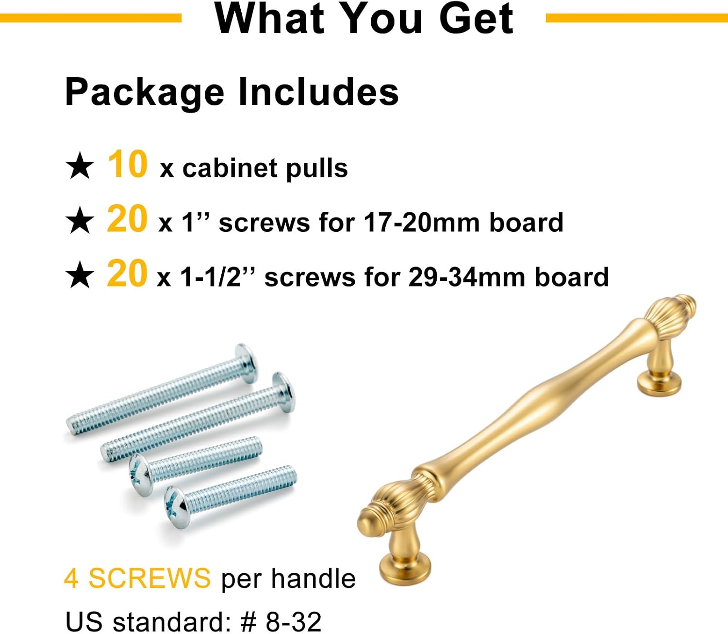 Brushed Gold French Cabinet Pulls
