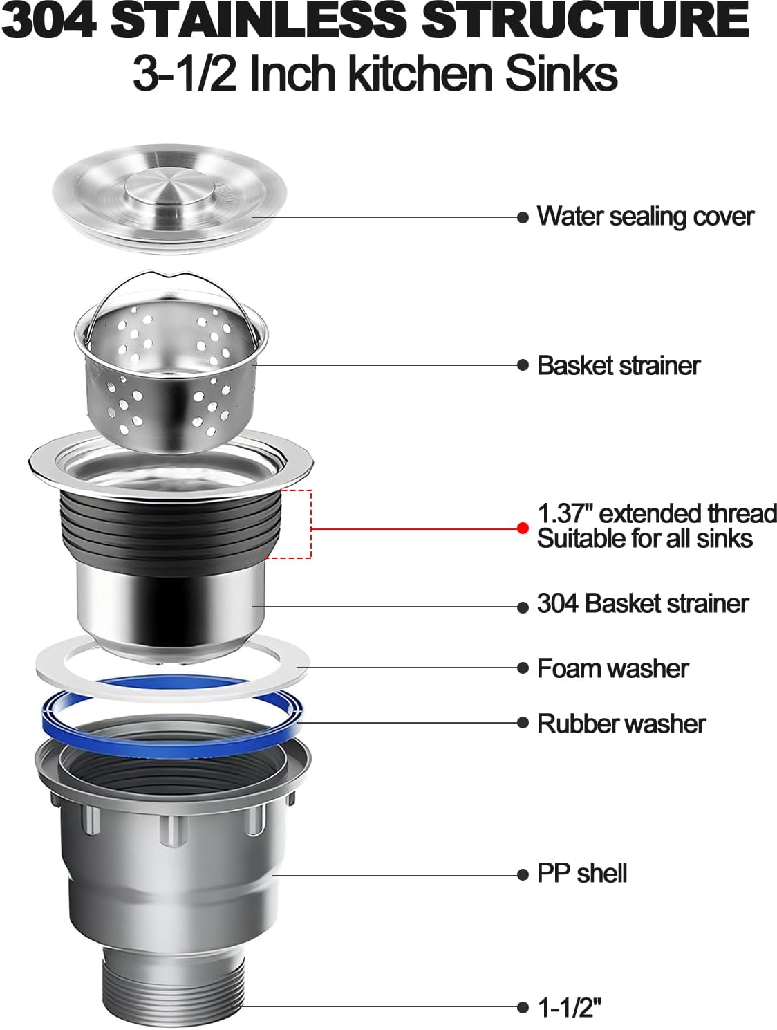 Flexible P-Trap Sink Drain Kit