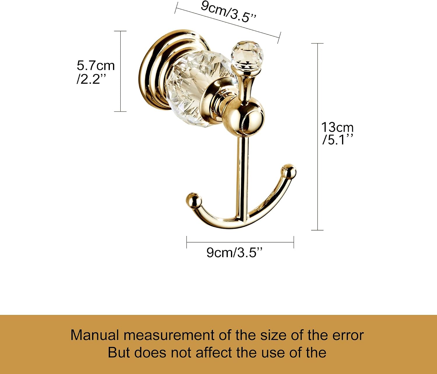 Gold Crystal Bathroom Towel Hooks