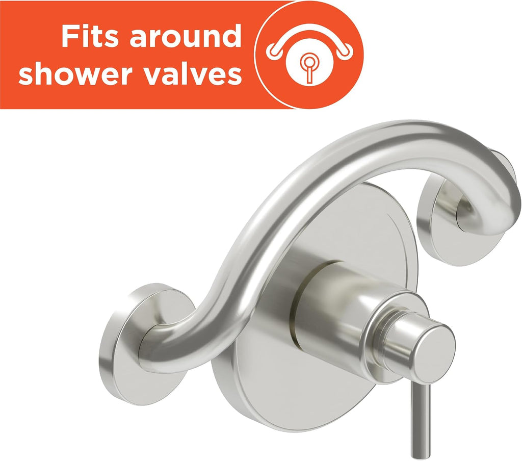 Stainless Crescent Curved Bath Grab Bar