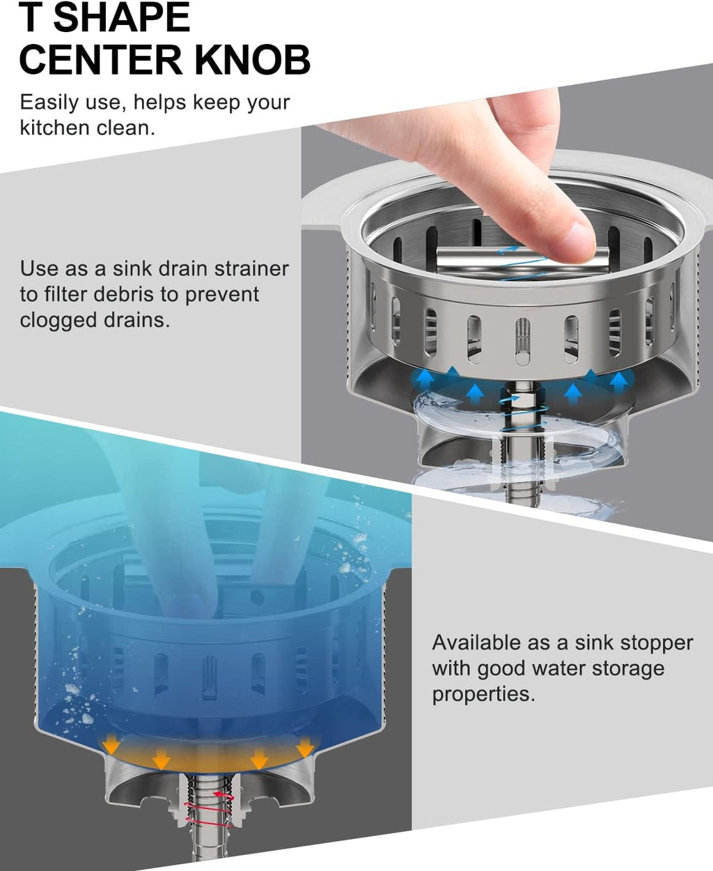Stainless Sink Drain Strainer Assembly