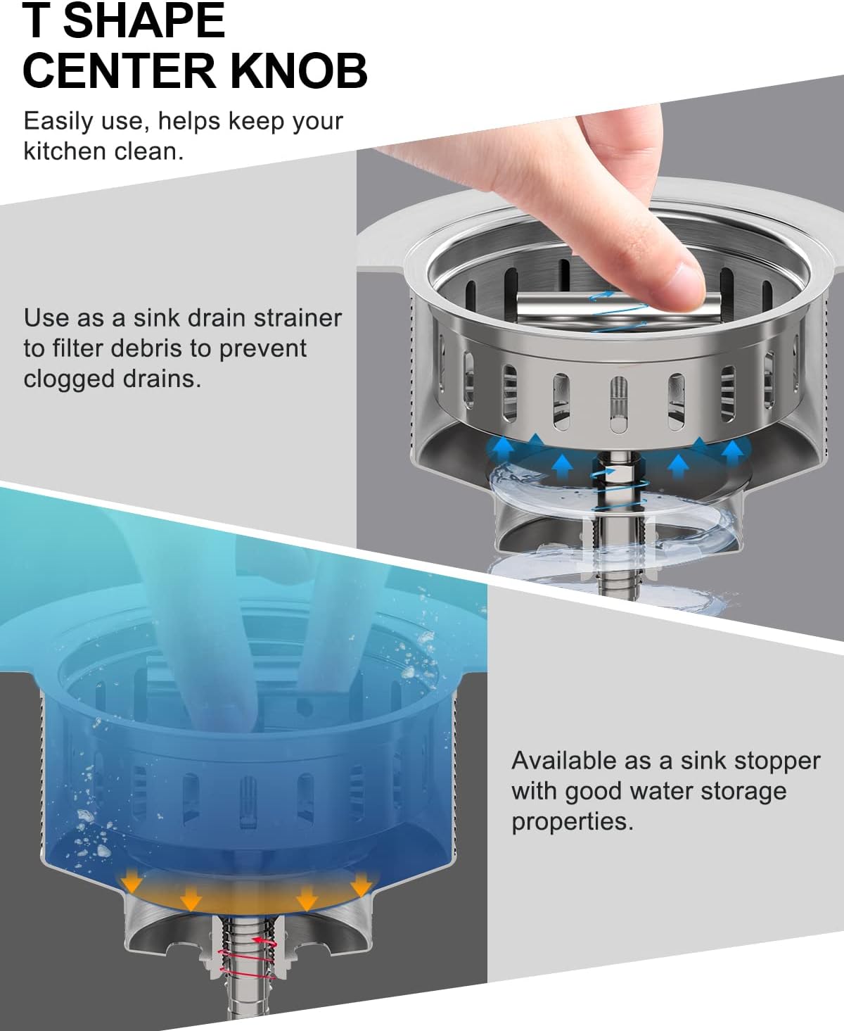 Stainless Sink Drain Strainer Assembly