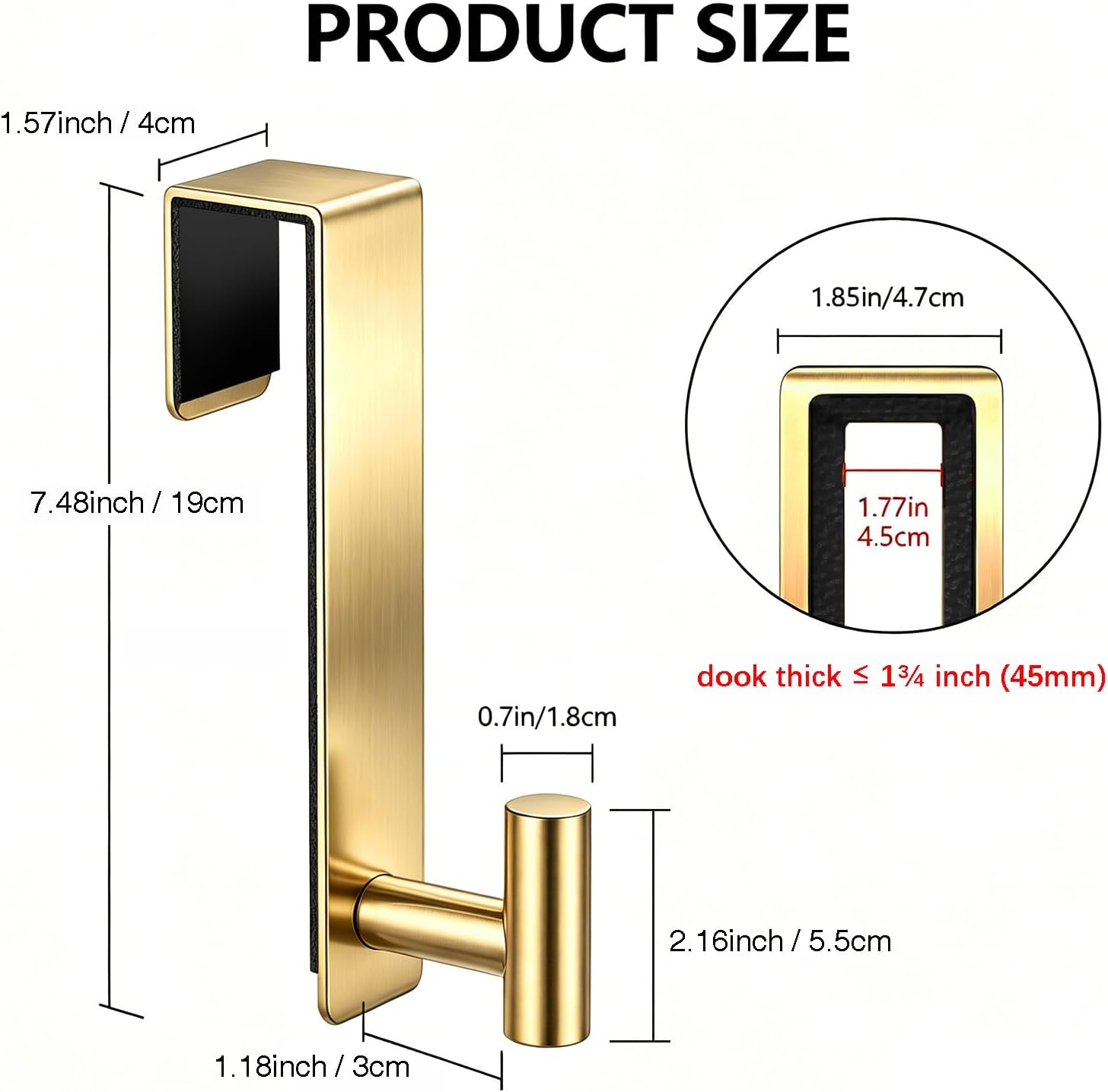 T-Shaped Over Door Hooks 2 Pack