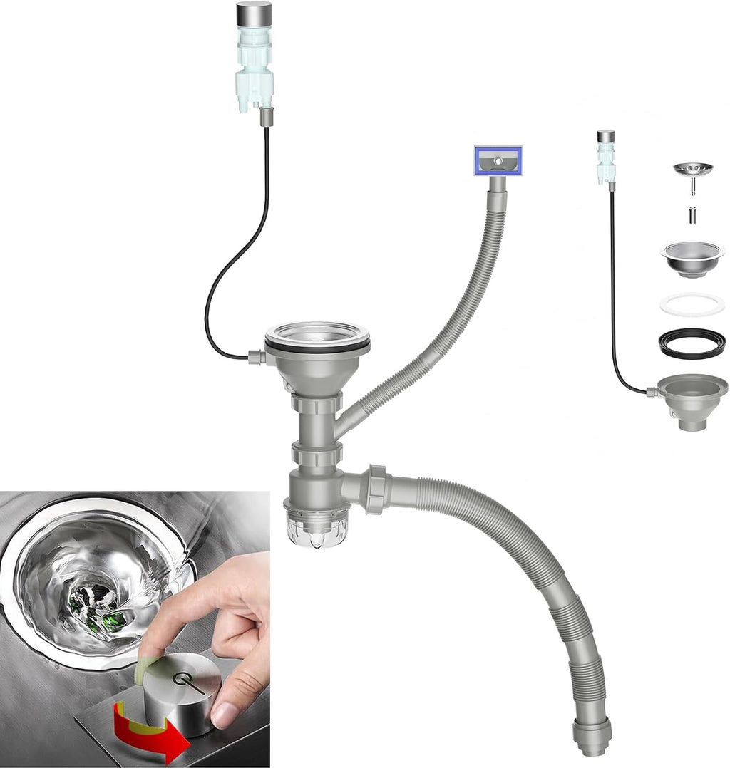 Push Button Sink Drain Assembly Kit