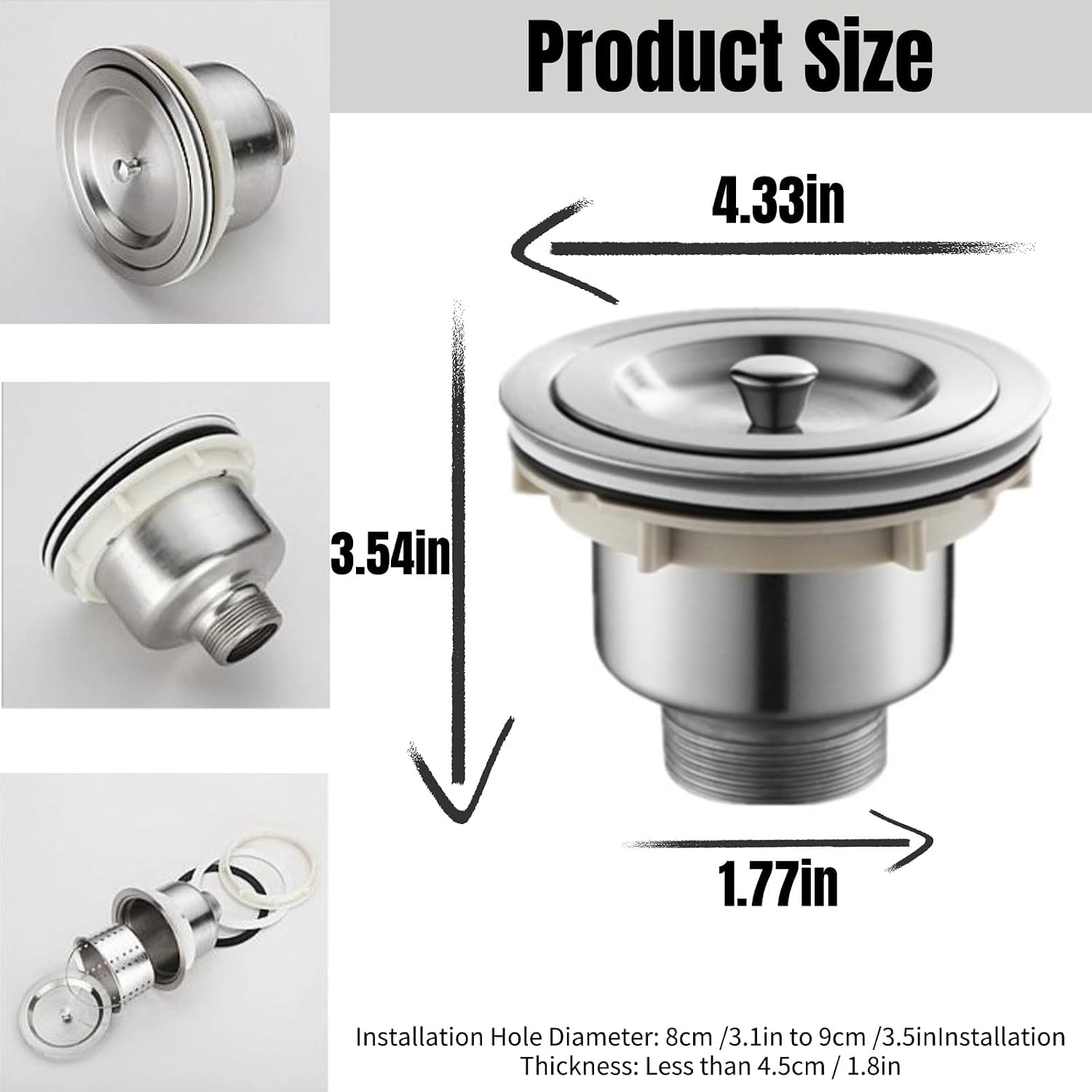 Hair Catcher Sink Plug Kit