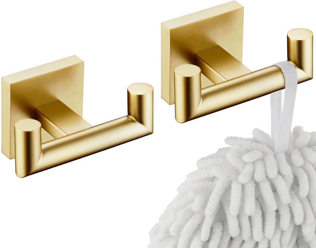 Brushed Gold Double Towel Hooks