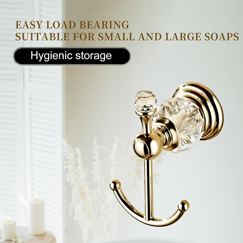 Gold Crystal Bathroom Towel Hooks