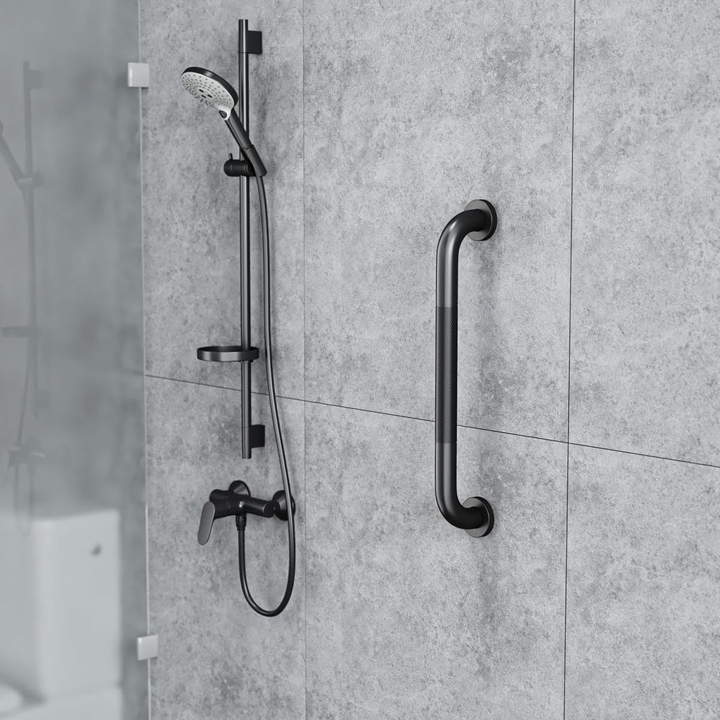 Knurled Steel Anti Slip Shower Grab Bar
