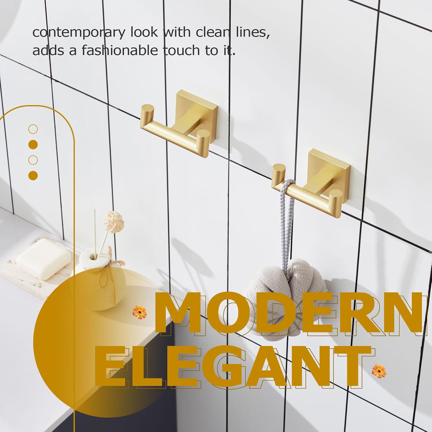 Brushed Gold Double Towel Hooks
