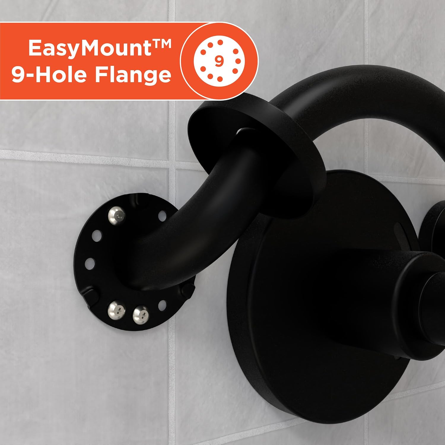 Matte Black Crescent Curved Grab Bar