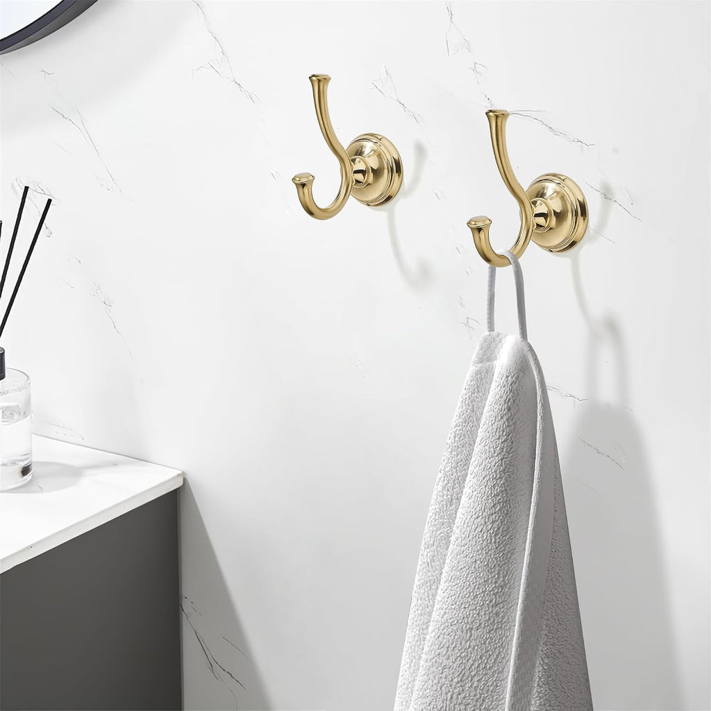 Champagne Gold Double Towel Hooks