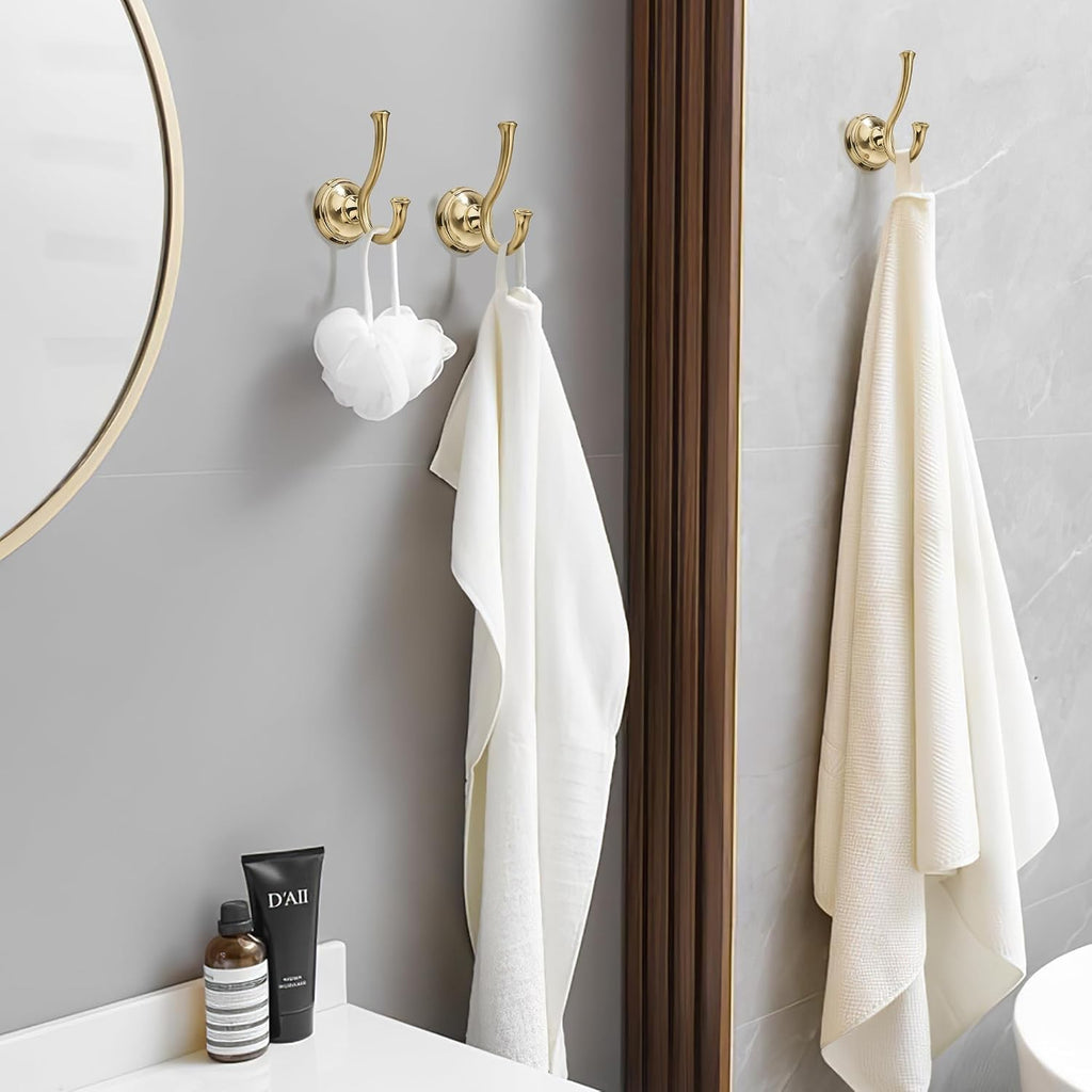 Champagne Gold Double Towel Hooks