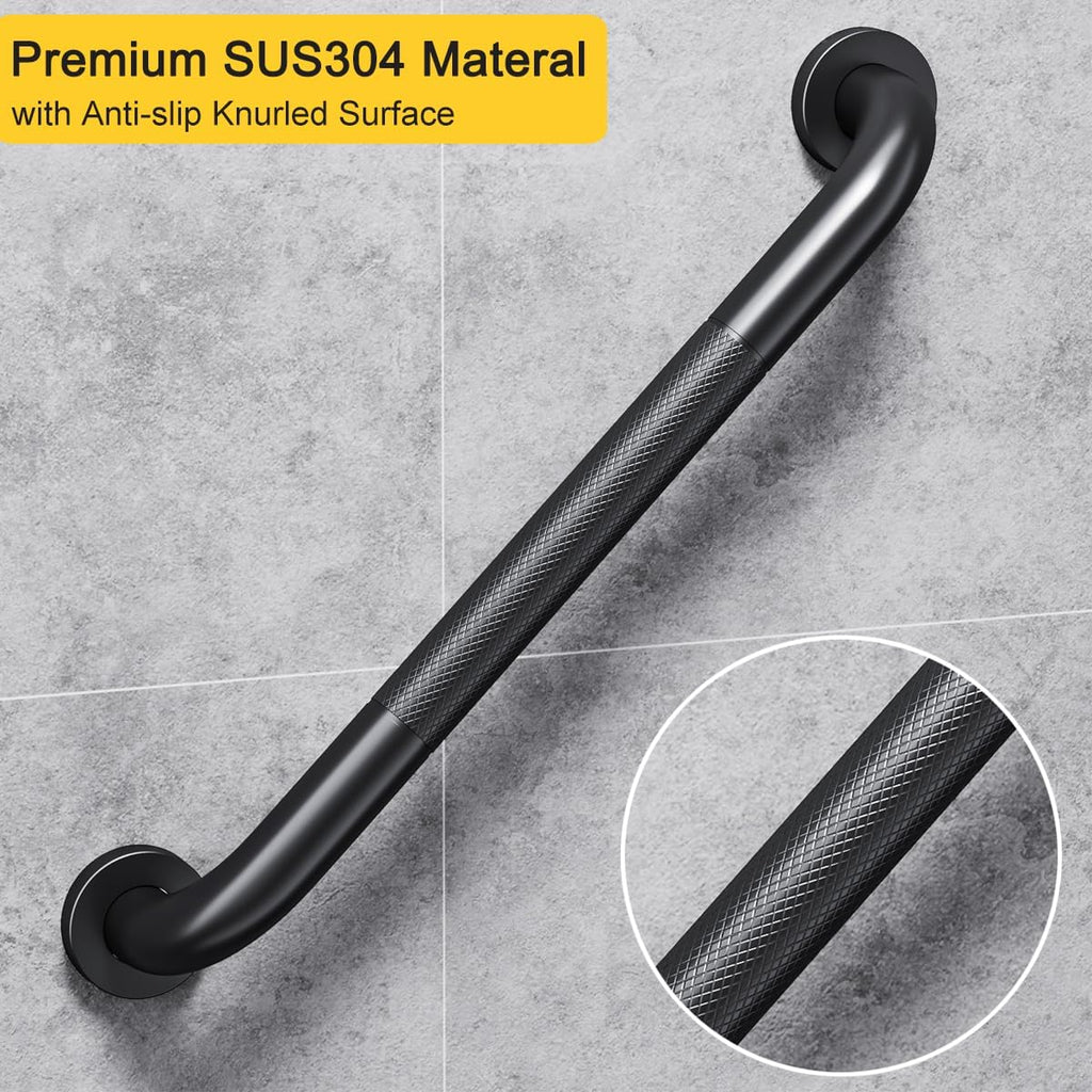 Knurled Steel Anti Slip Shower Grab Bar