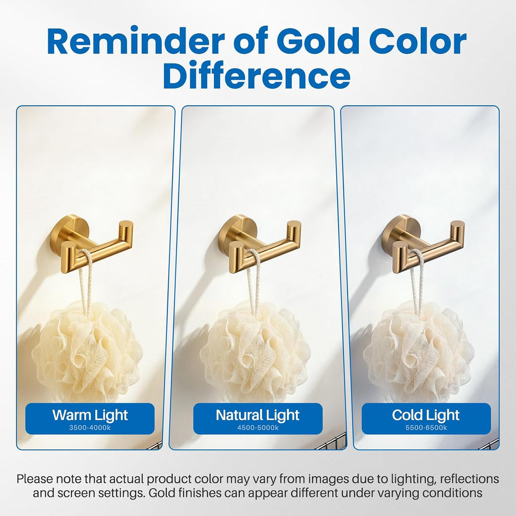Brushed Gold Double Towel Hooks