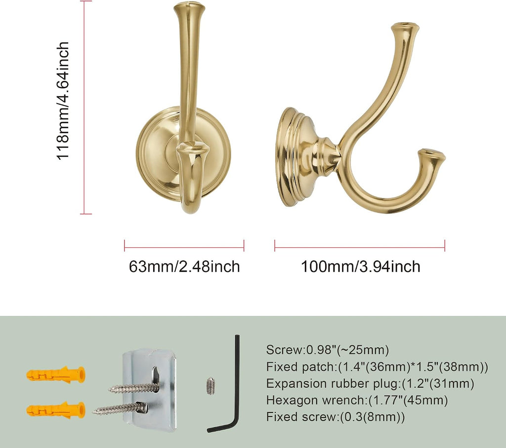 Champagne Gold Double Towel Hooks