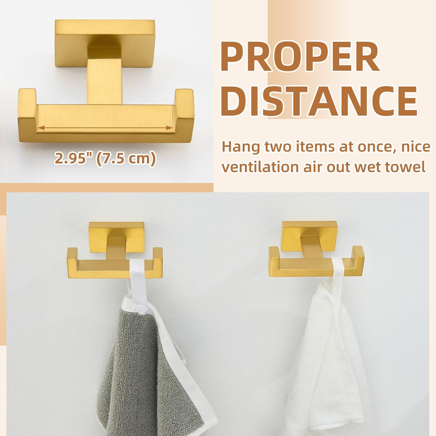 Dark Gold Stainless Towel Hooks