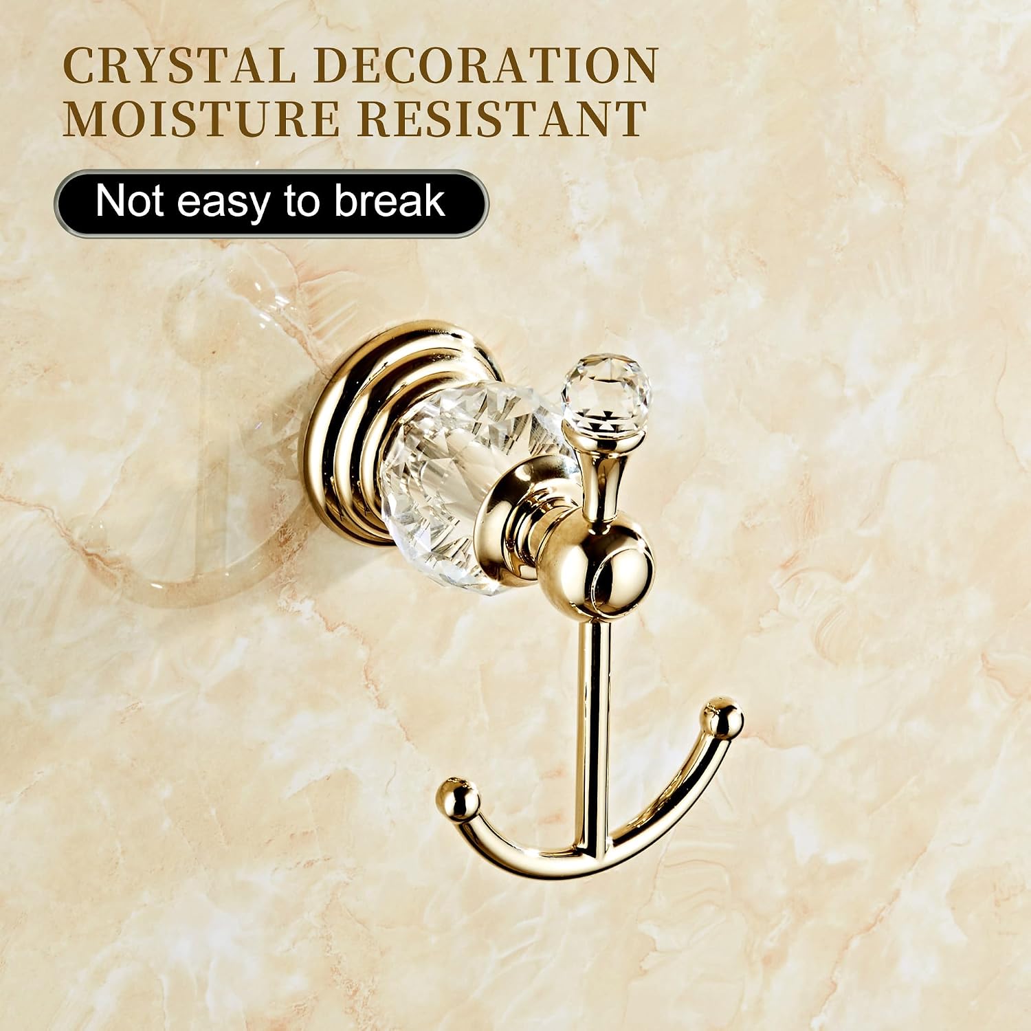 Gold Crystal Bathroom Towel Hooks