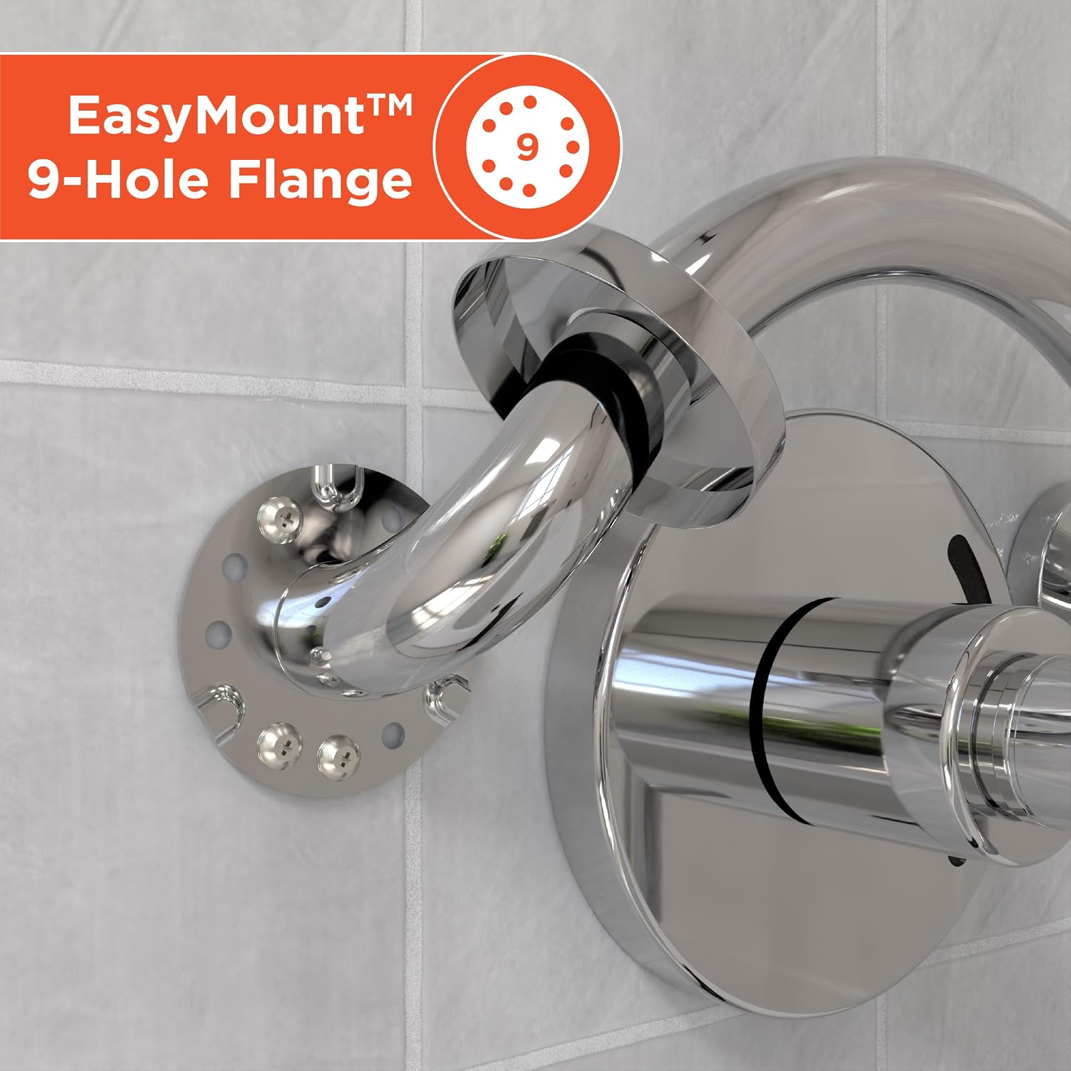 Curved Chrome Crescent Bath Grab Bar