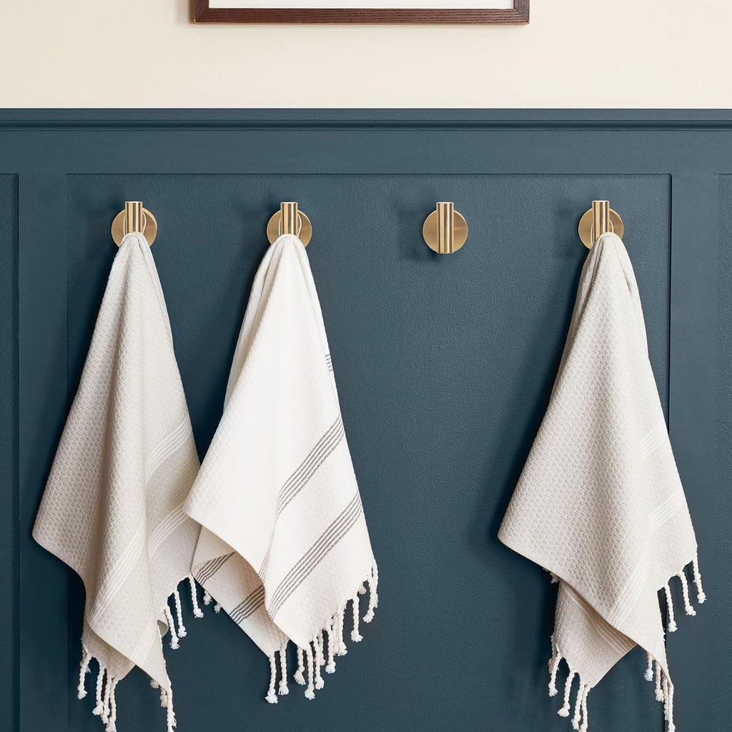 Champagne Gold Round Towel Hooks Set