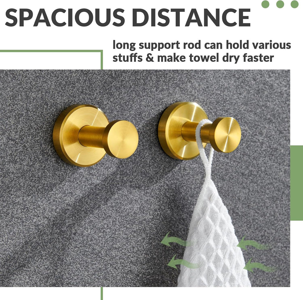 Gold Bathroom Towel Hook 2 Pack