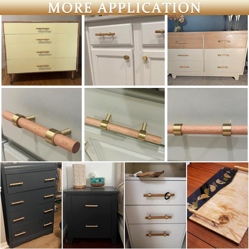 Wood Brass Adjustable Cabinet Pull Handles
