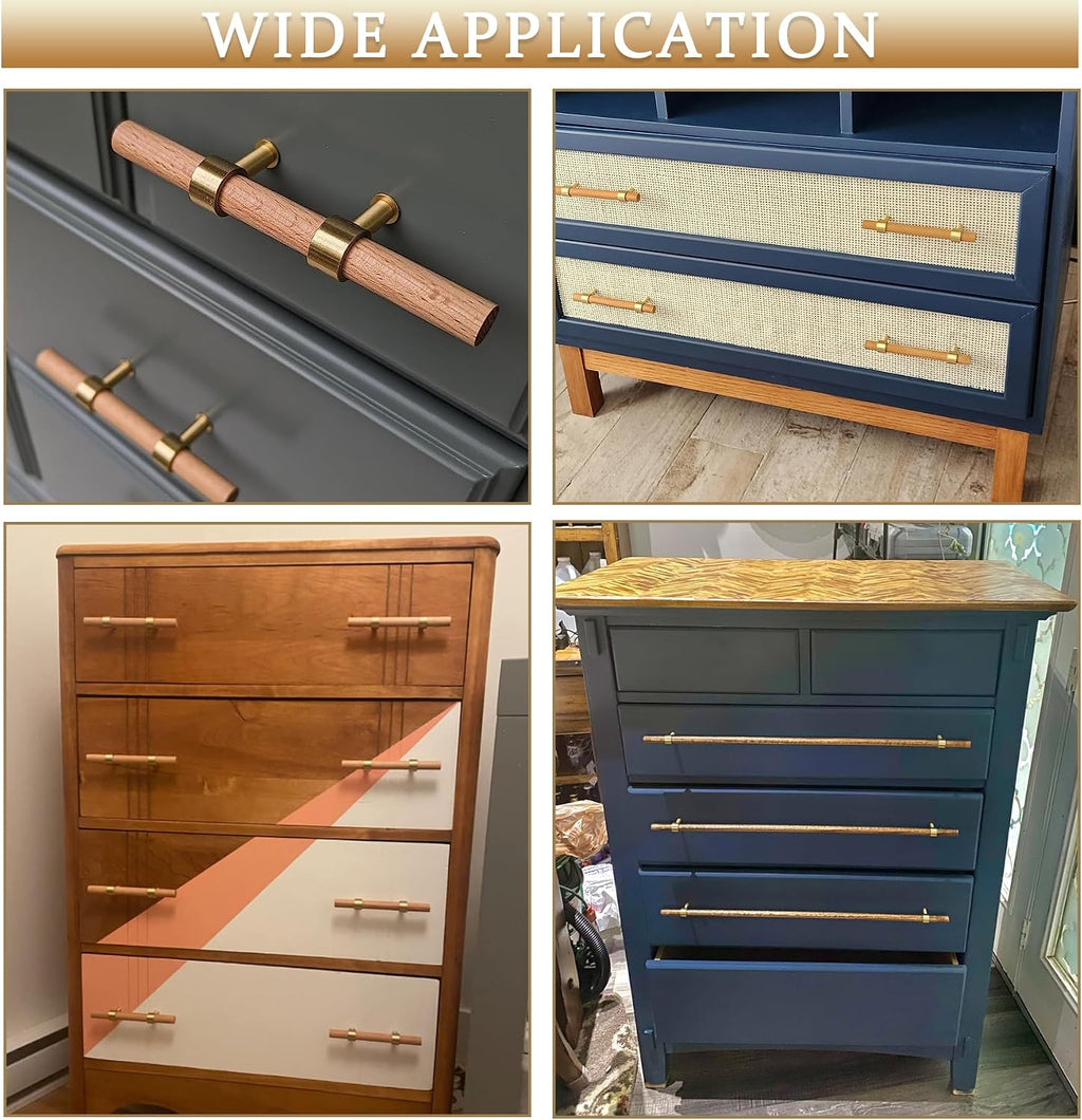 Wood Brass Adjustable Cabinet Pull Handles