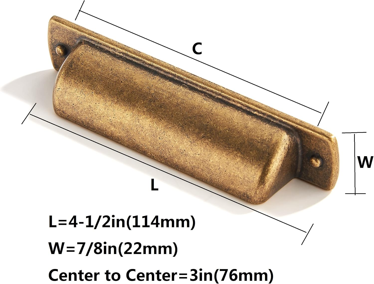 Antique Brass 3 Inch Cup Pulls