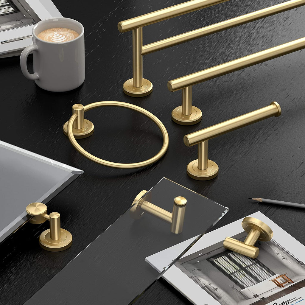 Brushed Brass Double Robe Hook
