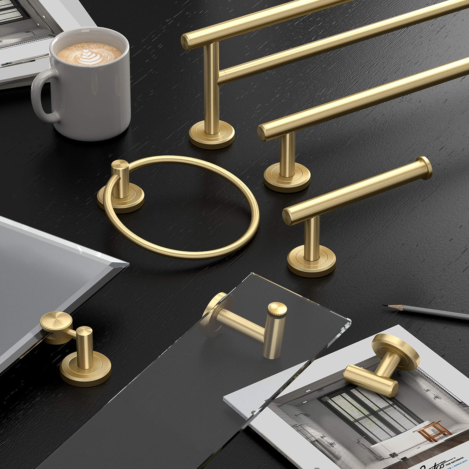 Brushed Brass Double Robe Hook