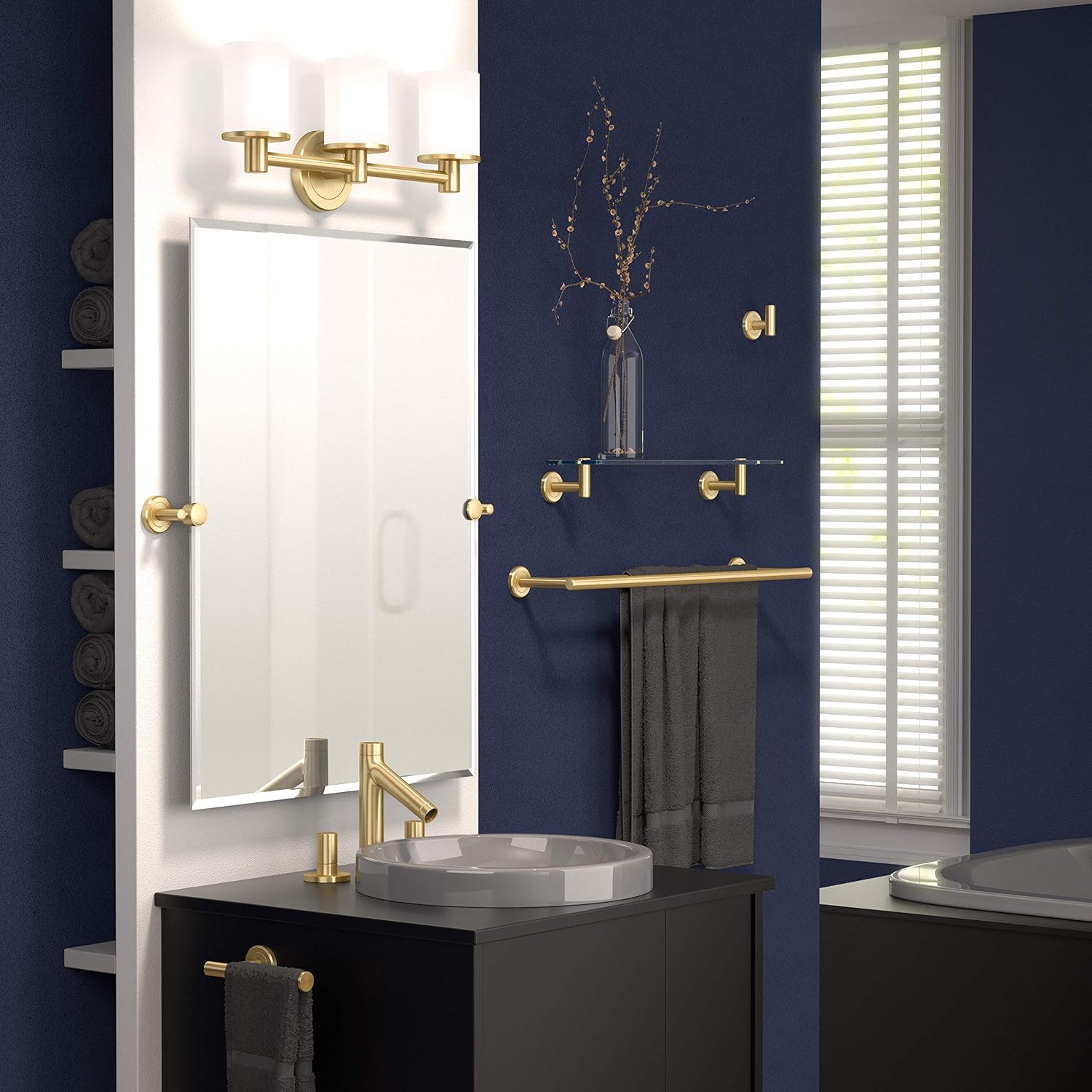 Brushed Brass Double Robe Hook